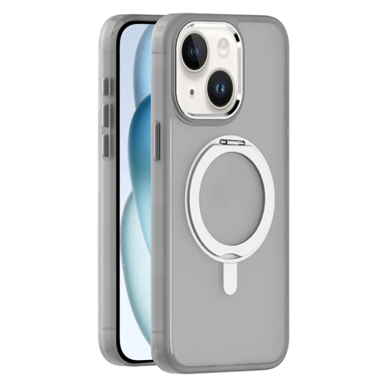 Skin Feel Frosted MagSafe Magnetic Rotating Holder Phone Case, For iPhone 15, For iPhone 14 Plus, For iPhone 14
