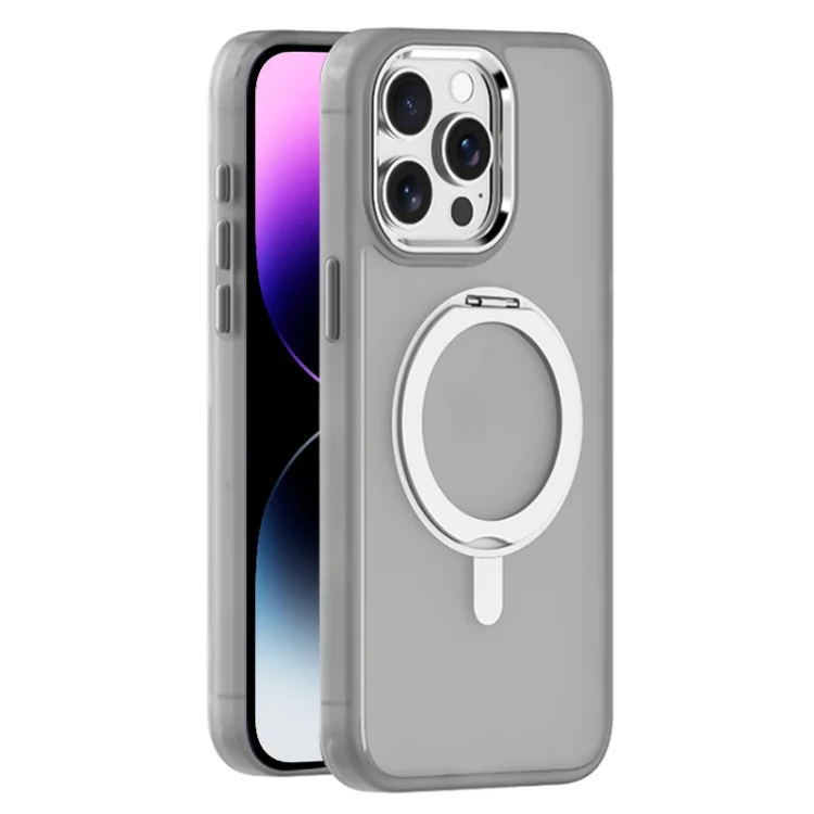 Skin Feel Frosted MagSafe Magnetic Rotating Holder Phone Case, For iPhone 14 Pro, For iPhone 14 Pro Max, For iPhone 13 Pro Max