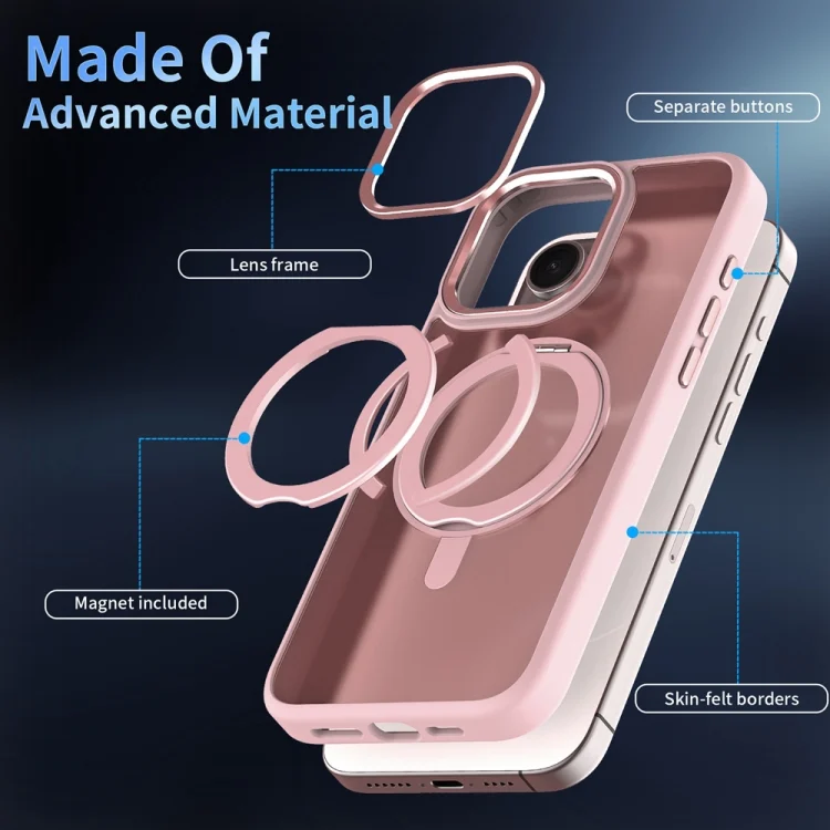 EDA0068370_B2.webp Skin Feel Frosted MagSafe Magnetic Rotating Holder Phone Case, For iPhone 12 Pro Max, For iPhone 12 Pro, For iPhone 11 - Image 3