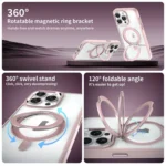 Transparent MagSafe Magnetic Rotating Holder Phone Case, For iPhone 11 - Image 5