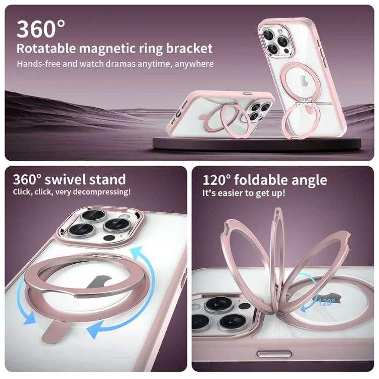EDA0068372_B4.webp Transparent MagSafe Magnetic Rotating Holder Phone Case, For iPhone 11 - Image 5
