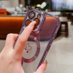 Loves Carbon Fiber Clear Plated Magsafe TPU Phone Case, For iPhone 14 Pro, For iPhone 14 Pro Max, For iPhone 13 Pro Max - Image 5