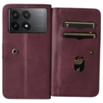 Multi-Function Wallet 10 Card Slots Leather Phone Case, For Xiaomi Poco F6 Pro - Image 4