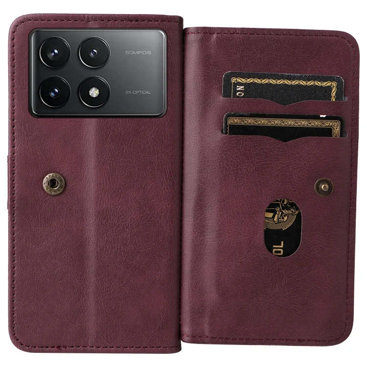 EDA006839601A_3.webp Multi-Function Wallet 10 Card Slots Leather Phone Case, For Xiaomi Poco F6 Pro - Image 4