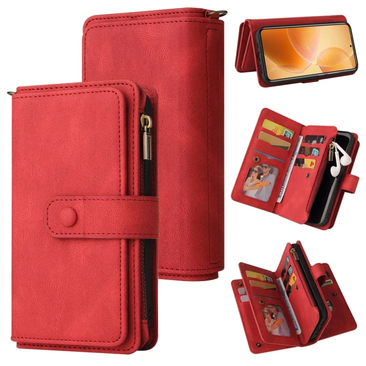 Skin Feel Multi Card Slots Zipper Wallet Leather Phone Case, For Xiaomi 14T Pro, For Xiaomi 14T, For Xiaomi Poco F6, For Xiaomi Poco F6 Pro