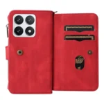 Skin Feel Multi Card Slots Zipper Wallet Leather Phone Case, For Xiaomi 14T Pro, For Xiaomi 14T, For Xiaomi Poco F6, For Xiaomi Poco F6 Pro - Image 3