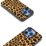 Black Frame Leopard Phone Case, For iPhone 15 Pro - Image 2