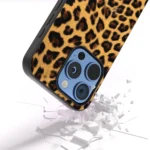 Black Frame Leopard Phone Case, For iPhone 15 Pro - Image 3