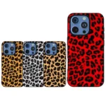 Black Frame Leopard Phone Case, For iPhone 15 Pro - Image 4