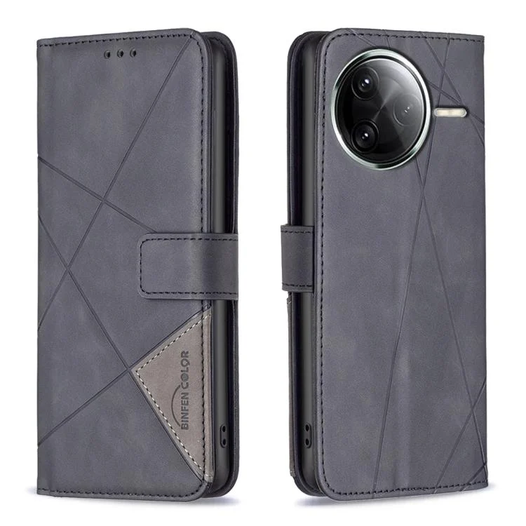 Magnetic Buckle Rhombus Texture Leather Phone Case, For Redmi K80 / K80 Pro, For Redmi Turbo 4, For Redmi Note 14 Pro 4G