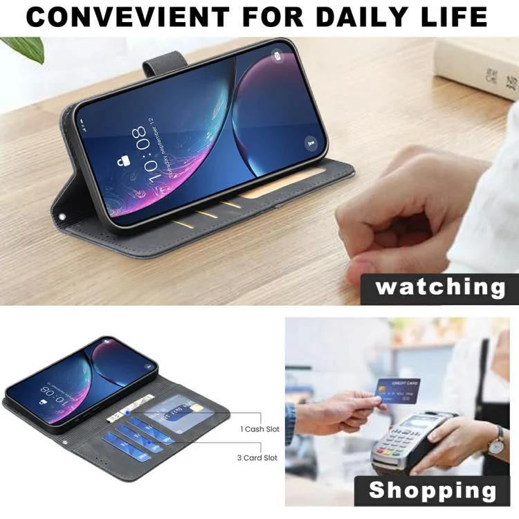 EDA006872511A_5.webp Magnetic Buckle Rhombus Texture Leather Phone Case, For Redmi 15C 4G 173.1mm / 15C 5G 173.1mm, For Redmi Turbo 4 Pro, For Redmi A5 4G 171.7mm - Image 6