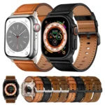 Wilderness Top-grain Leather Watch Band, For Apple Watch Series 9 45mm, For Apple Watch Ultra 49mm - Image 2