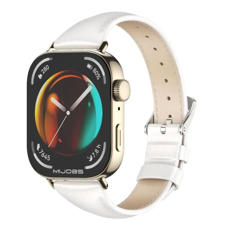 MIJOBS Slim Genuine Leather Watch Band
