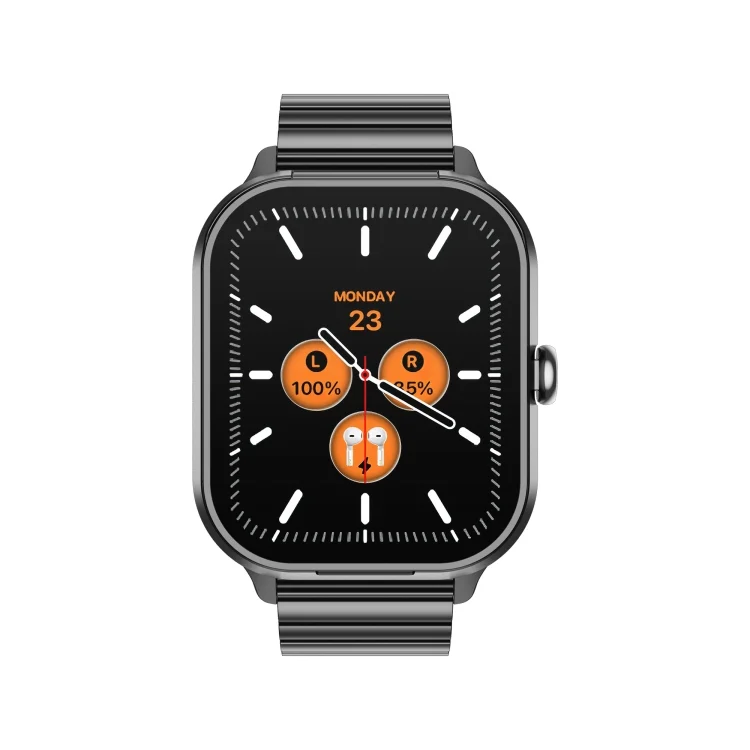 EDA006893101A_1.webp D8 Pro 2.01 inch 2 in 1 Bluetooth Earphone Steel Strap Smart Watch, Support NFC with Cover - Image 11