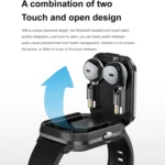 D8 Pro 2.01 inch 2 in 1 Bluetooth Earphone Steel Strap Smart Watch, Support NFC with Cover - Image 3