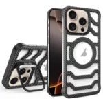 Borderless Carbon Fiber Lens Protection Bracket MagSafe Phone Case, For iPhone 16 Pro Max, For iPhone 16 Pro, For iPhone 16 Plus, For iPhone 16