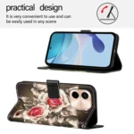 Colored Drawing Pattern Plain Weave Leather Phone Case, For vivo Y28 4G - Image 4