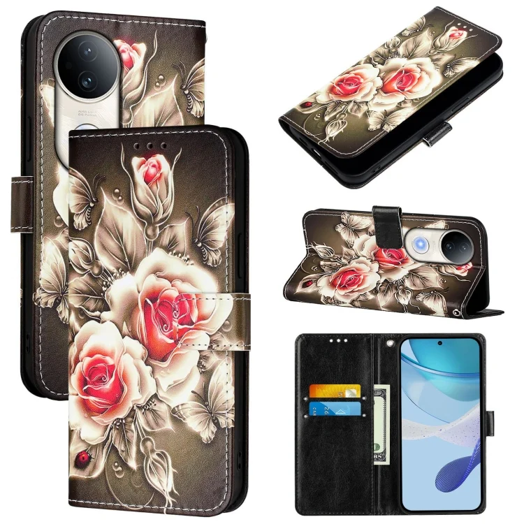 EDA006909504A.webp Colored Drawing Pattern Plain Weave Leather Phone Case, For vivo S20, For vivo S20 Pro - Image 1