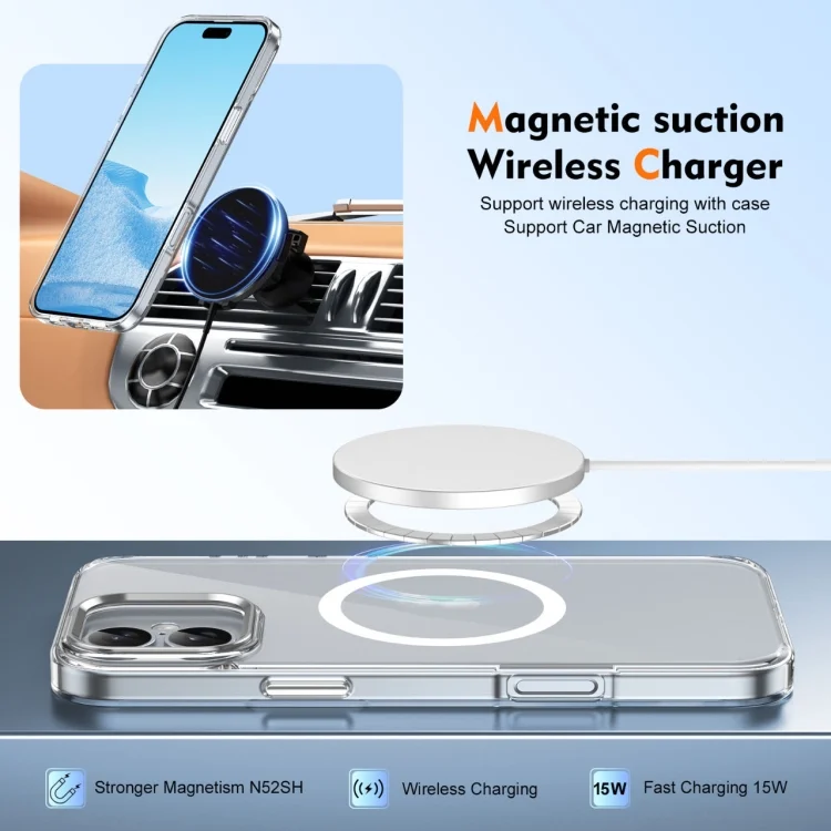 EDA006910613A_4.webp Ice Feel HD Transparent MagSafe PC Full Coverage Phone Case, For iPhone 16, For iPhone 15 Pro Max, For iPhone 15 Pro - Image 5