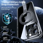 Holder Hand Strap MagSafe Transparent Phone Case, For iPhone 15 Pro Max, For iPhone 15 Pro - Image 2