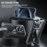 Holder Hand Strap MagSafe Transparent Phone Case, For iPhone 15 Pro Max, For iPhone 15 Pro - Image 4