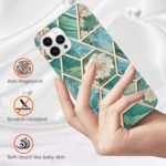 Splicing Marble Flower IMD TPU Phone Case, For iPhone 16 Pro Max, For iPhone 16 Pro, For iPhone 16 Plus, For iPhone 16 - Image 2