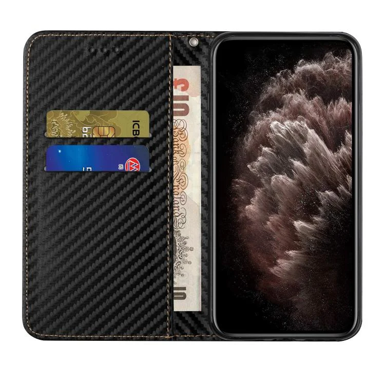EDA006929207A_3.webp Carbon Fiber Texture Magnetic Flip Leather Phone Case, For Redmi Note 14 Pro 4G, For Redmi Note 14 4G 163.25mm, For Redmi A4 5G, For Redmi Note 14 5G - Image 4