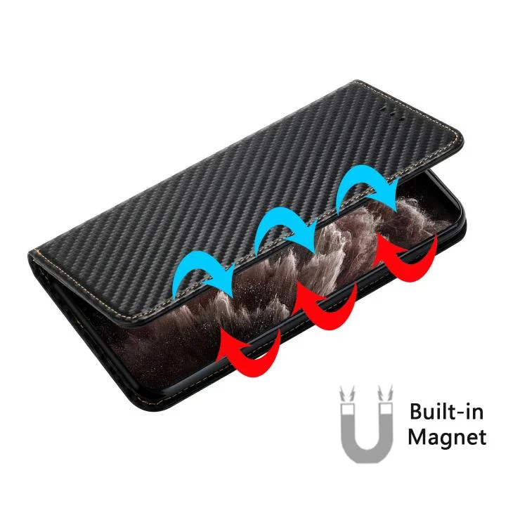 EDA006929207A_5.webp Carbon Fiber Texture Magnetic Flip Leather Phone Case, For Redmi Note 14 Pro 4G, For Redmi Note 14 4G 163.25mm, For Redmi A4 5G, For Redmi Note 14 5G - Image 6