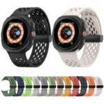 Hole Style Plastic Connector Magnetic Folding Buckle Silicone Watch Band - Image 2