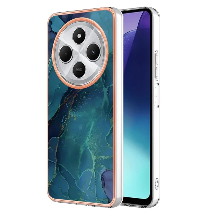 Electroplating Marble Dual-side IMD Phone Case, For Redmi 14C 4G, For Redmi 13 4G