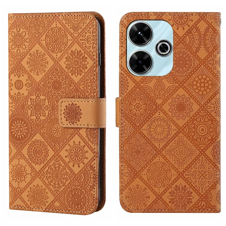 Ethnic Style Embossed Pattern Leather Phone Case, For Redmi 13 4G
