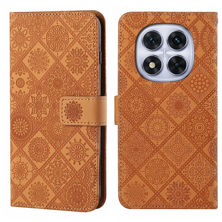 EDA006932503A.webp Ethnic Style Embossed Pattern Leather Phone Case, For Redmi Note 14 Pro 5G, For Redmi 14C 4G - Image 1