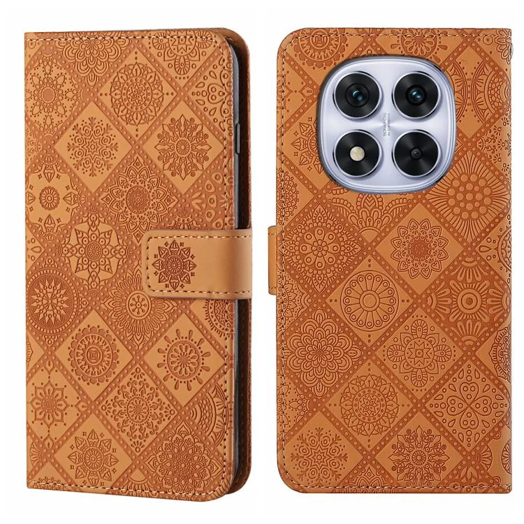 Ethnic Style Embossed Pattern Leather Phone Case, For Redmi Note 14 Pro 4G, For Redmi Note 14 4G 163.25mm