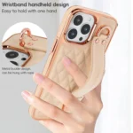VIETAO Rhombic Texture Wristband PU Phone Case, For iPhone 15, For iPhone 14, For iPhone 14 Pro - Image 4