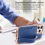 VIETAO Card Slot Wristband Phone Case with Lanyard, For iPhone 16 Pro Max, For iPhone 16 Pro, For iPhone 16 Plus, For iPhone 16 - Image 6