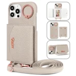 VIETAO Ring Holder Card Bag Phone Case with Lanyard, For iPhone 14 Pro Max, For iPhone 13 Pro Max, For iPhone 13 Pro - Image 3