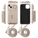 VIETAO Ring Holder Card Bag Phone Case with Lanyard, For iPhone 14 Pro Max, For iPhone 13 Pro Max, For iPhone 13 Pro - Image 4
