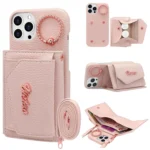 VIETAO Ring Holder Wallet PU Phone Case with Lanyard, For iPhone 15 Pro Max, For iPhone 15 Pro, For iPhone 15 Plus