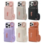 VIETAO Ring Holder Wallet PU Phone Case with Lanyard, For iPhone 13 - Image 2