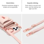 VIETAO Ring Holder Wallet PU Phone Case with Lanyard, For iPhone 13 - Image 9