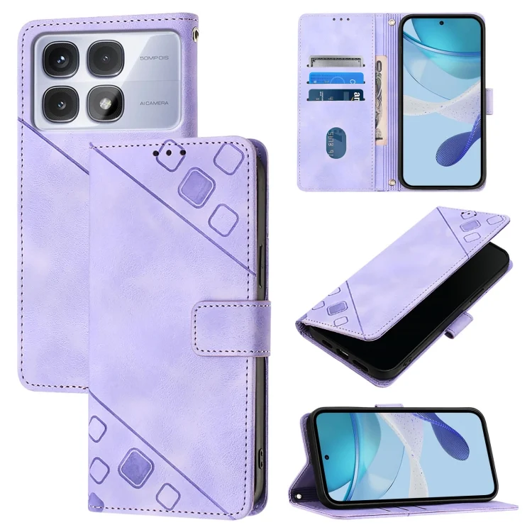 Skin-feel Embossed Leather Phone Case, For Redmi K70 Ultra 5G Global, For Redmi 13 4G