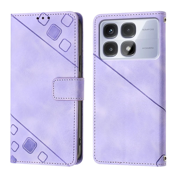 EDA006939501A_2.webp Skin-feel Embossed Leather Phone Case, For Redmi K70 Ultra 5G Global, For Redmi 13 4G - Image 3