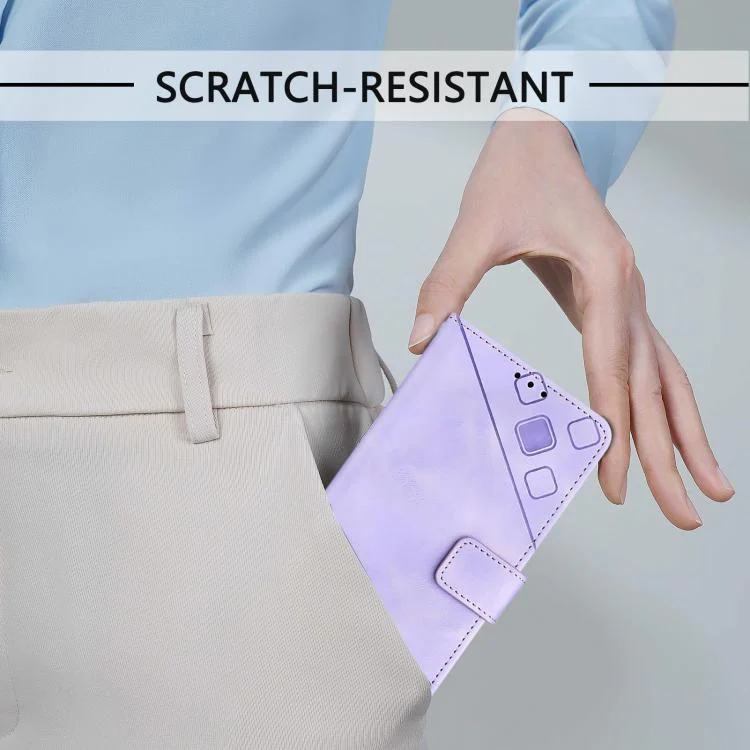 EDA006939508A_6.webp Skin-feel Embossed Leather Phone Case, For Redmi Note 14 4G 164.84mm, For Redmi K80 5G / K80 Pro 5G, For Redmi Note 14 Pro 4G - Image 7