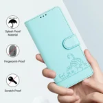 Cat Rat Embossed Pattern RFID Leather Phone Case with Lanyard, For Redmi 13x 4G / 13 4G Global, For Redmi A5 4G 171.7mm / Poco C71, For Redmi K80 / K80 Pro - Image 6