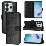 Embossed Butterfly Leather Phone Case, For Redmi Note 14 4G EU 164.84mm, For Redmi Note 14 Pro 5G Global