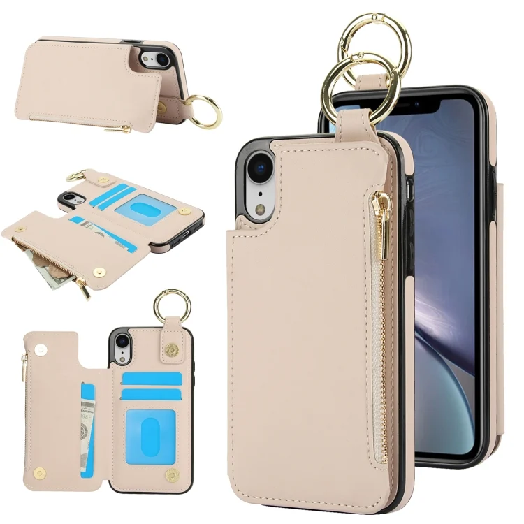 RFlD Anti-theft Double Buckle Ring Zipper Card Phone Case, For iPhone XR, For iPhone XS Max