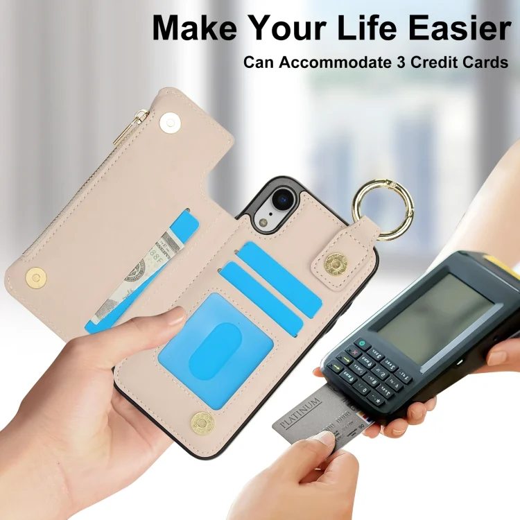 EDA006948920A_4.webp RFlD Anti-theft Double Buckle Ring Zipper Card Phone Case, For iPhone XR, For iPhone XS Max - Image 5