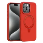 Liquid Silicone MagSafe Metal Ring Holder Phone Case, For iPhone 15 Pro Max, For iPhone 15 Pro