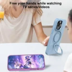 Liquid Silicone MagSafe Metal Ring Holder Phone Case, For iPhone 12 Pro Max, For iPhone 12 Pro - Image 5