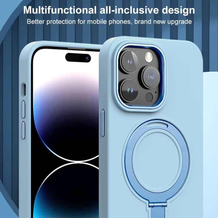 EDA0069495_B6.webp Liquid Silicone MagSafe Metal Ring Holder Phone Case, For iPhone 12 Pro Max, For iPhone 12 Pro - Image 7